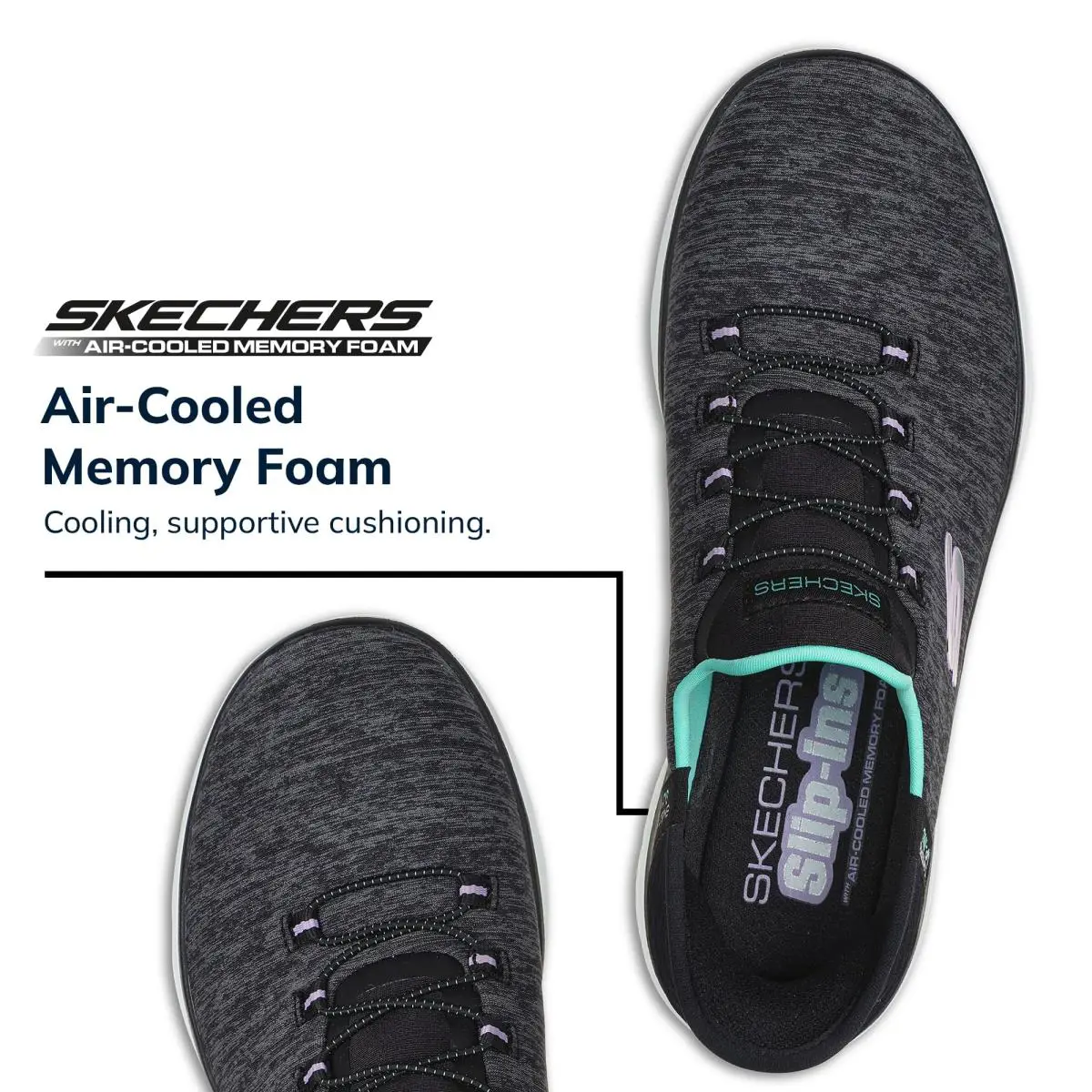 Skechers shoes - 149937 - 149937W - black white 77