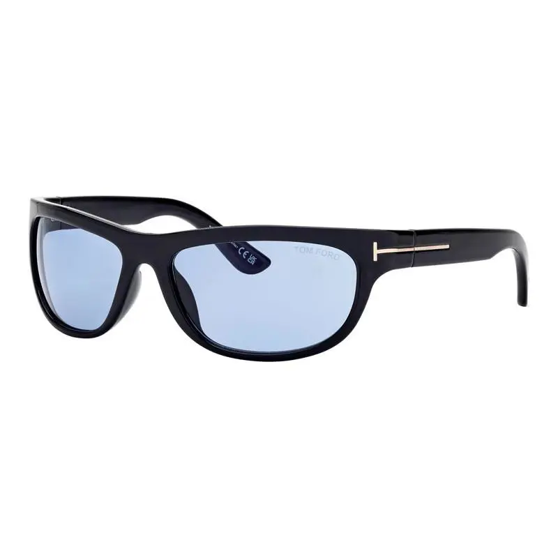 Tom Ford ANDERS-02 FT1363 01V Shiny Black/blue Rectangular Men`s Sunglasses