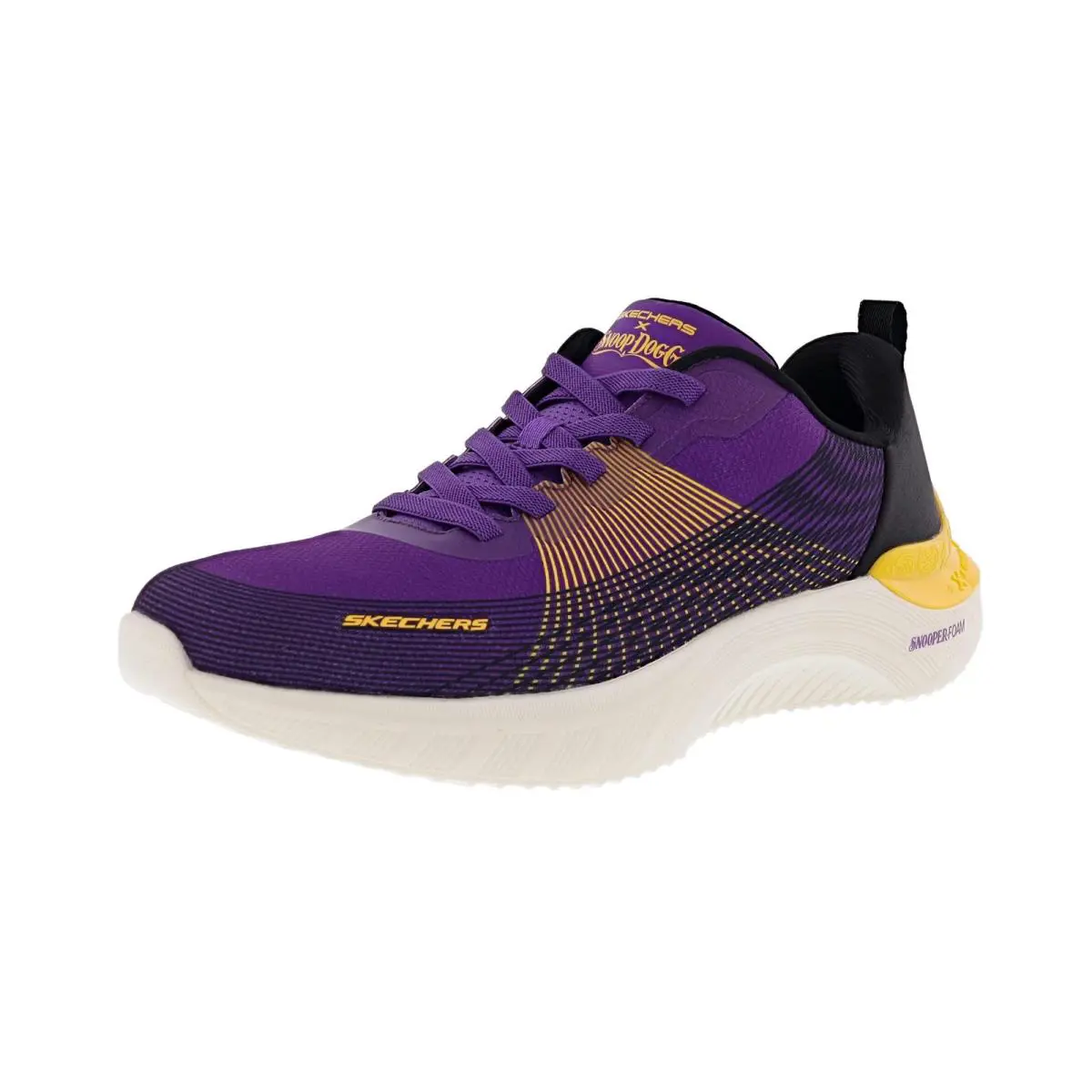 Skechers Men`s Snoop Dogg: Snoop Ace- Cyber Walker 251135/PRYL Walking Shoes - PURPLE / YELLOW