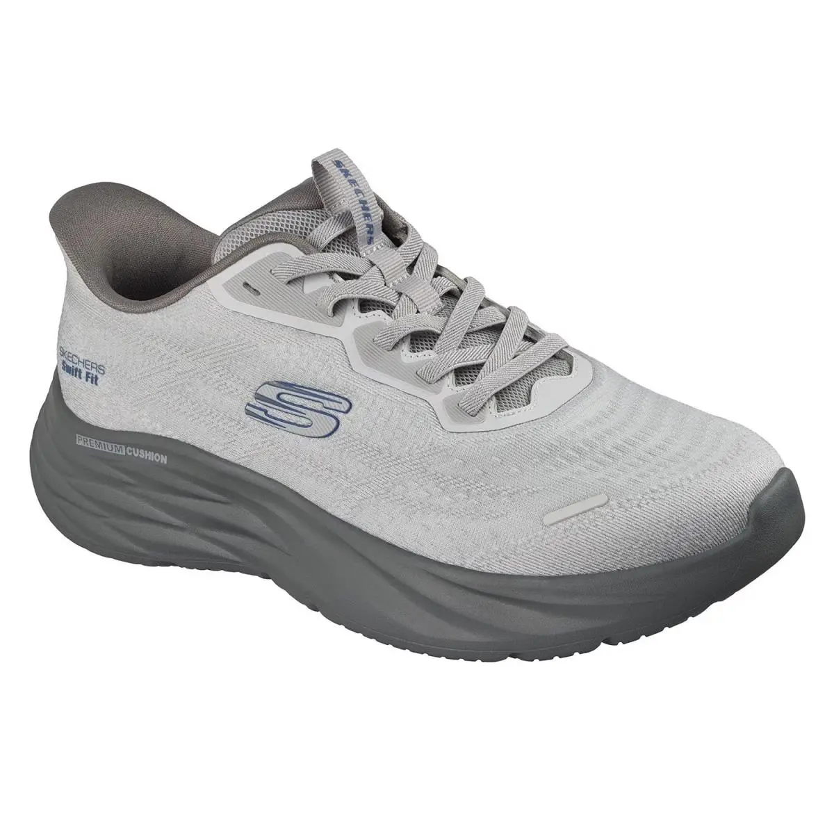 Men`s Skechers Hands Free Skech-edge Swift Fit Shoes - Gray