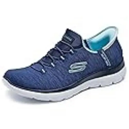 Skechers Sport Women`s Women`s Hands Free Slip-ins Summits-everyday Set Sneaker - NAVY/AQUA