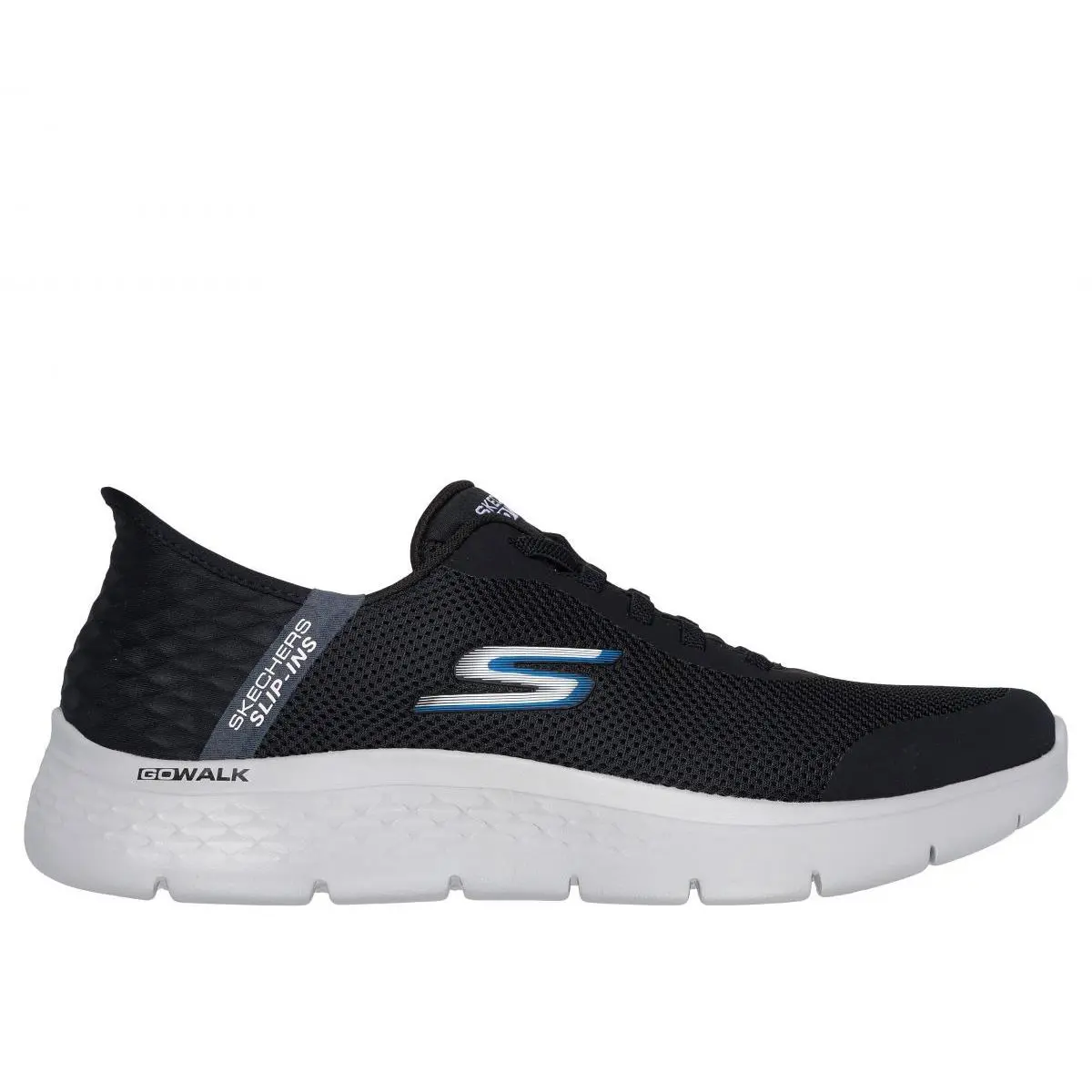 Skechers Men`s Slip-ins: Go Walk Flex - Hands Up Walking Shoe Black/gray - 21632 - BLACK/GREY