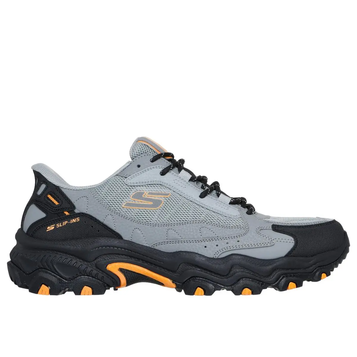 Men`s Skechers Stamina AT - Crestmont Ridge All-terrain Shoes - Gray/Black/Multicolor