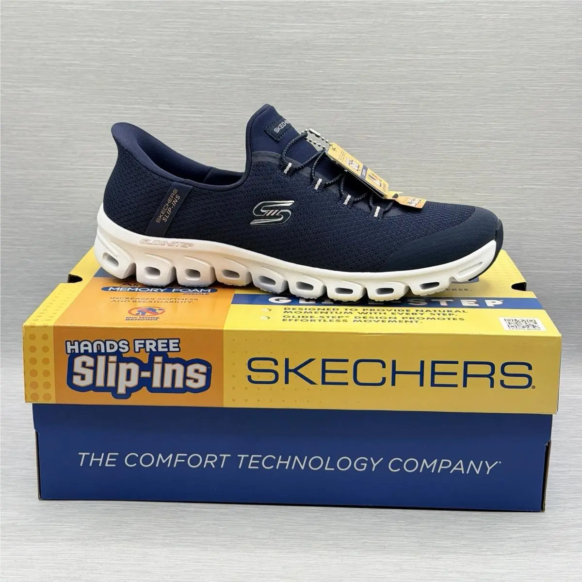 Skechers Glide Step Sneakers Women`s 10 Blue Lightweight Navy Walking 104547