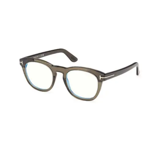 Tom Ford FT6081 B 098 Shiny Dark Green Round 51mm Men`s Eyeglasses