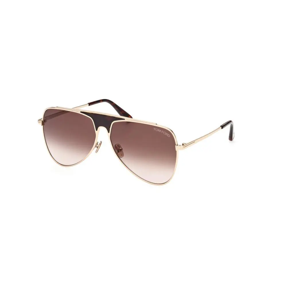 Tom Ford Unisex Ethan Aviator Gradient 60mm Sunglasses Rose Gold FT0935-28F