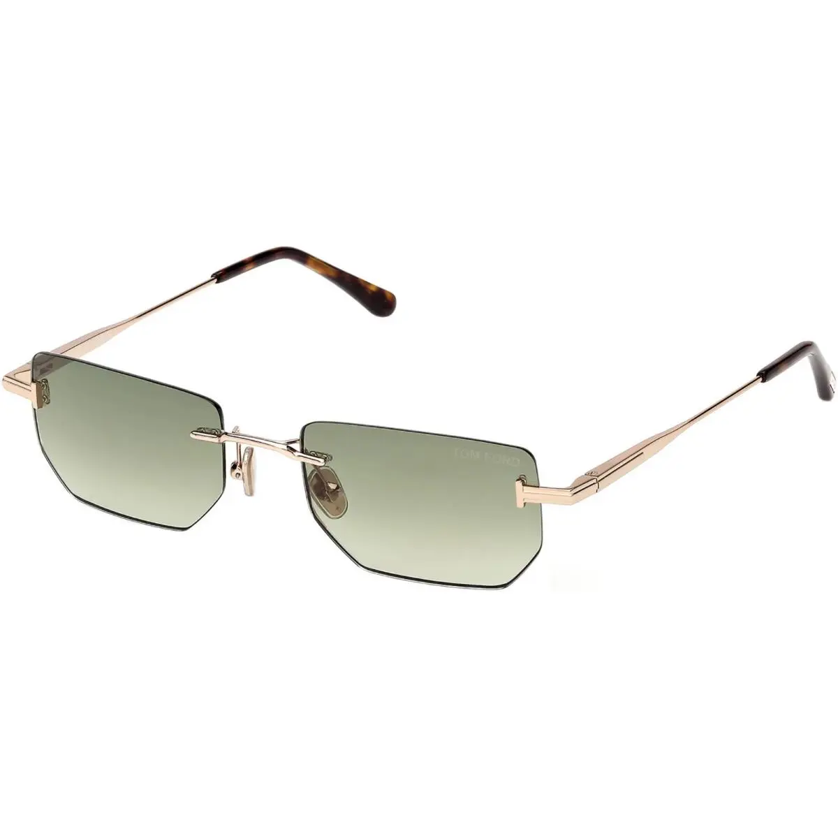 Tom Ford ETHAN-02 FT 1355 28P Shiny Rose Gold/ Gradient Green Men`s Sunglasses - Frame: Shiny Rose Gold, Lens: Green