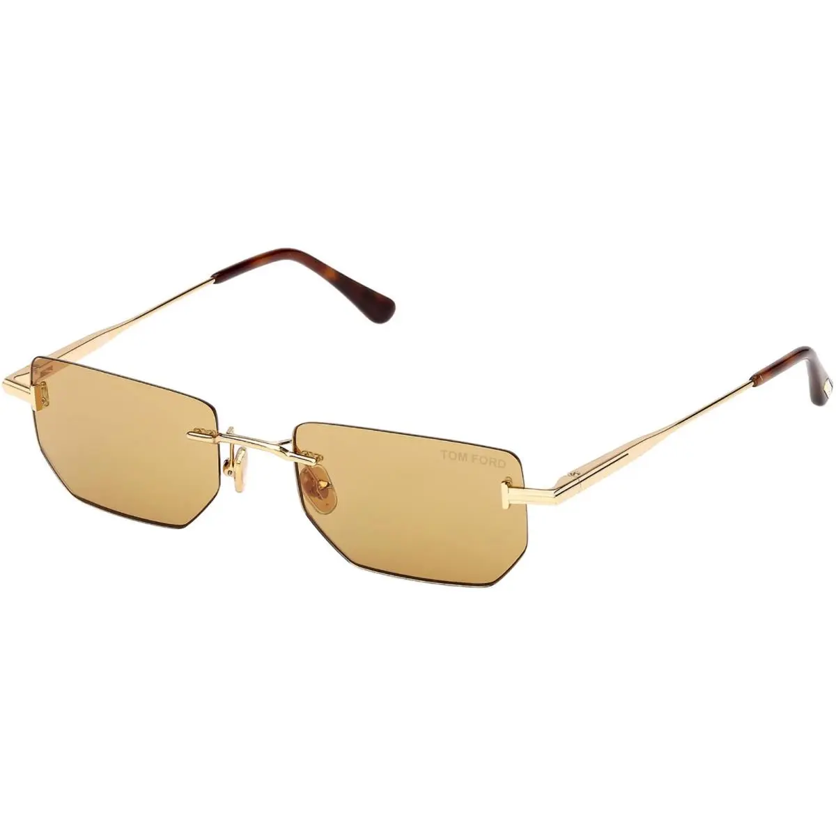Tom Ford ETHAN-02 FT 1355 30E Shiny Deep Gold/ Brown Square Men`s Sunglasses - Frame: Gold, Lens: Brown