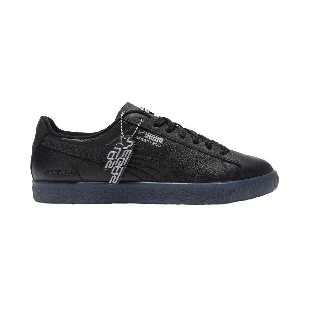 Puma Clyde Club Flagship Lace Up Mens Black Sneakers Casual Shoes 40467001 - Black