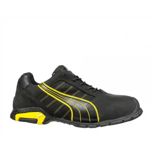 Safety Men`s Amsterdam Low Aluminum Toe Esd Work Shoe Black/yellow - 642715 by Puma
