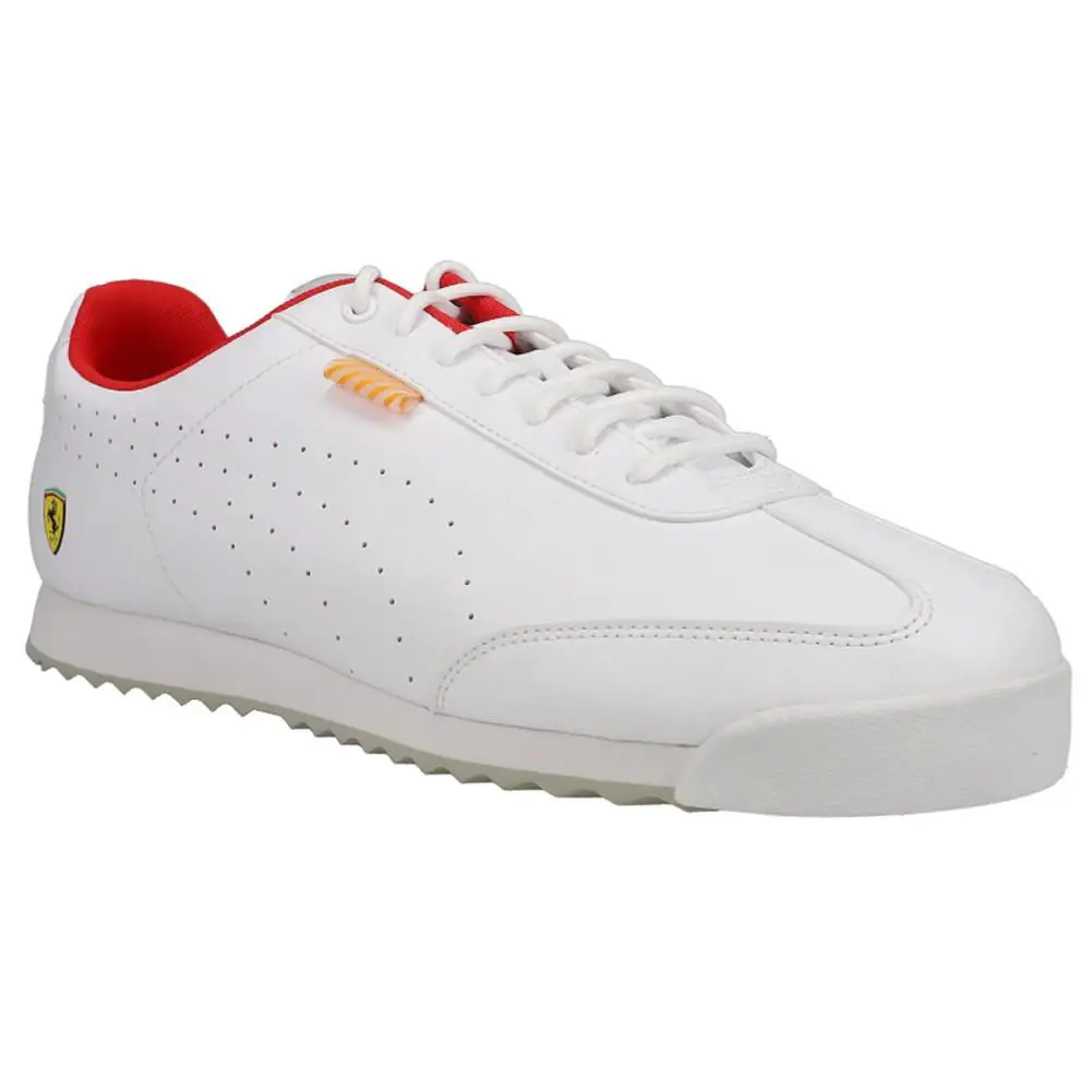 Puma Men`s Ferrari Roma Via Perf Sneakers Shoes - White/white/red - White
