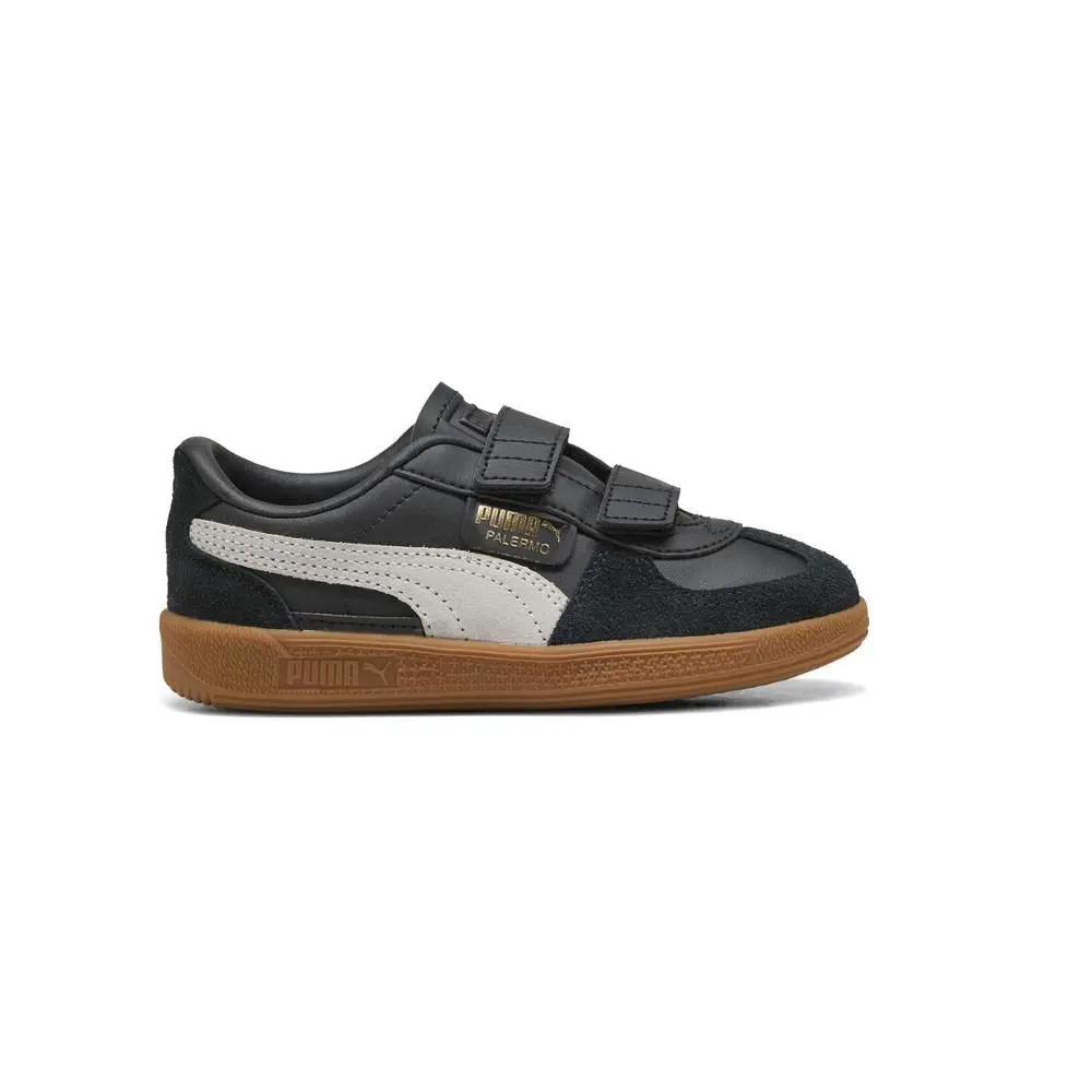 Puma Palermo Leather Easy On Toddler Boys Black Sneakers Casual Shoes 40200303 - Black