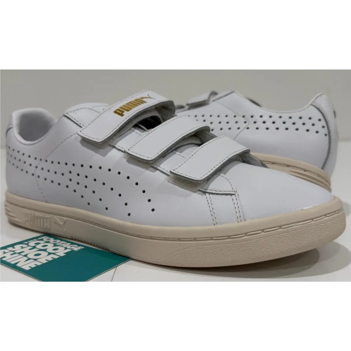Puma Court Star 3 Straps GV Special Whisper White Cream Gold 357723-04 7.5