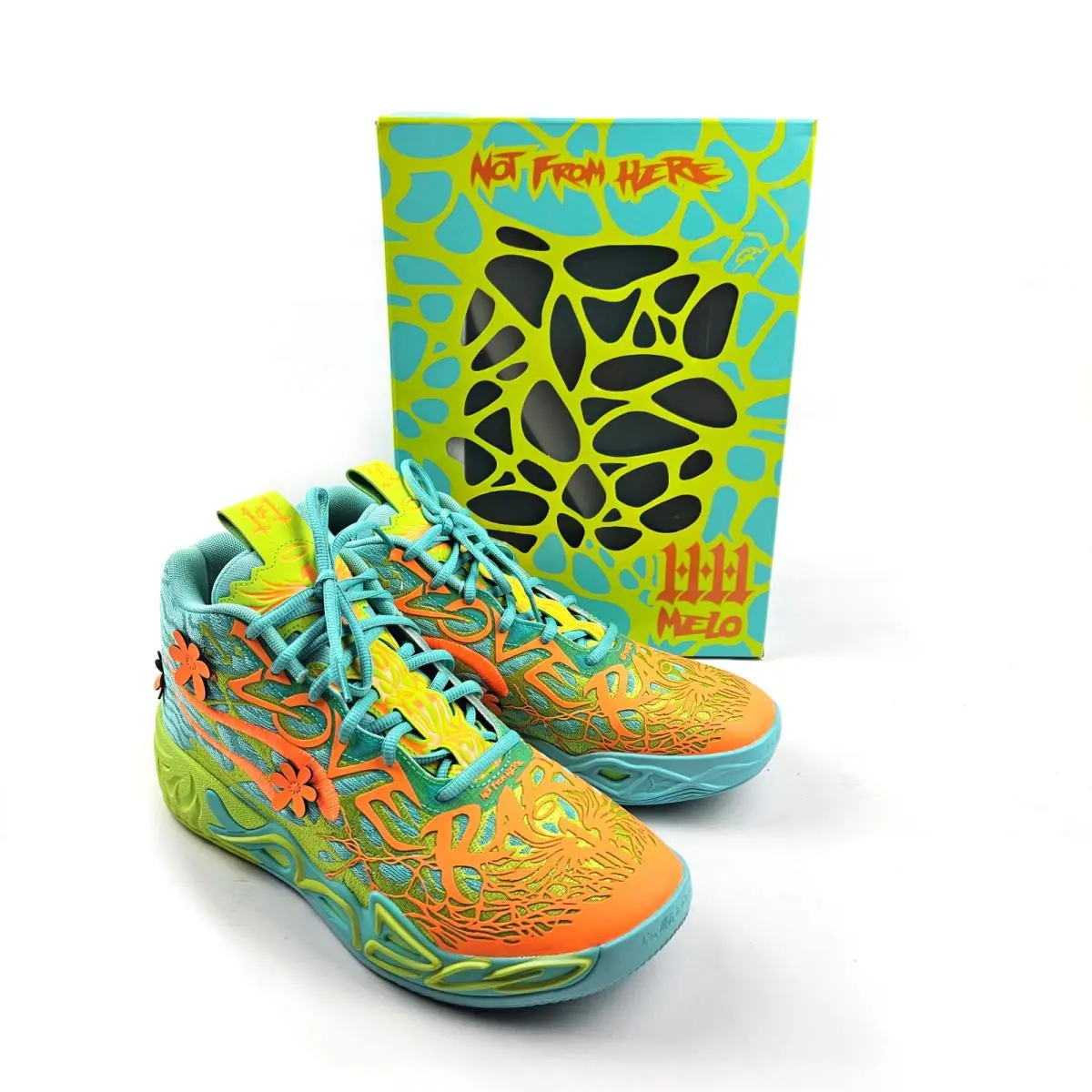 Puma MB.04 Basketball Shoes – X-scooby Doo Aquatic Lime Smash Heat Fire – 9.5 M