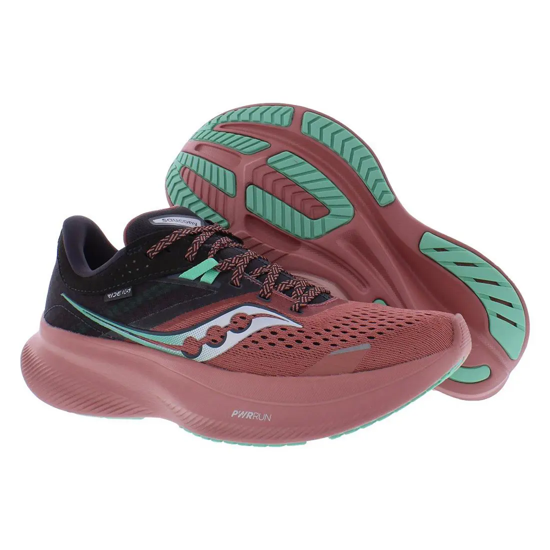 Saucony Ride 16 Womens Shoes - Soot/Basalt, Main: Pink