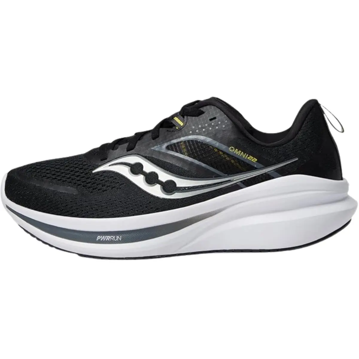 Saucony Women`s Omni 22 Sneaker Black/white 11.5 Wide - Black/White