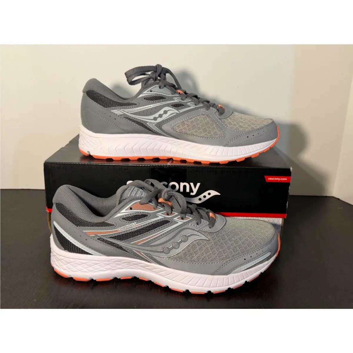 Saucony shoes - Saucony Cohesion 13 - Cohesion - Grey, Coral, Black, White 0