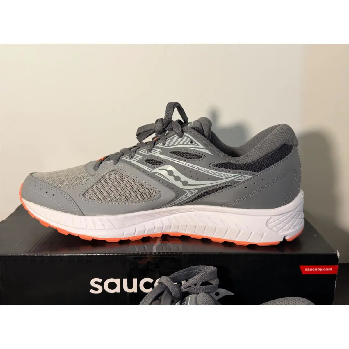 Saucony shoes - Saucony Cohesion 13 - Cohesion - Grey, Coral, Black, White 5