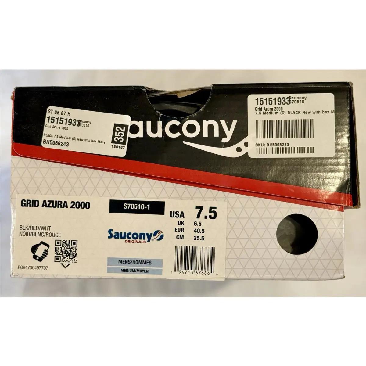 Saucony shoes - Saucony Grid Azura 2000 - Grid Azura - S70510-1 - Black, Manufacturer: Black/Red/White 9