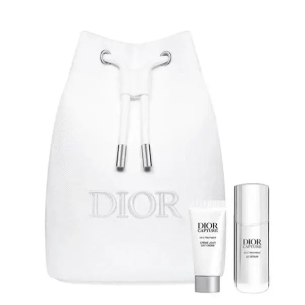 2pc+ Bag:  Capture Ox-c Treatment Le Serum Day Creme White Bag Trvl by Dior