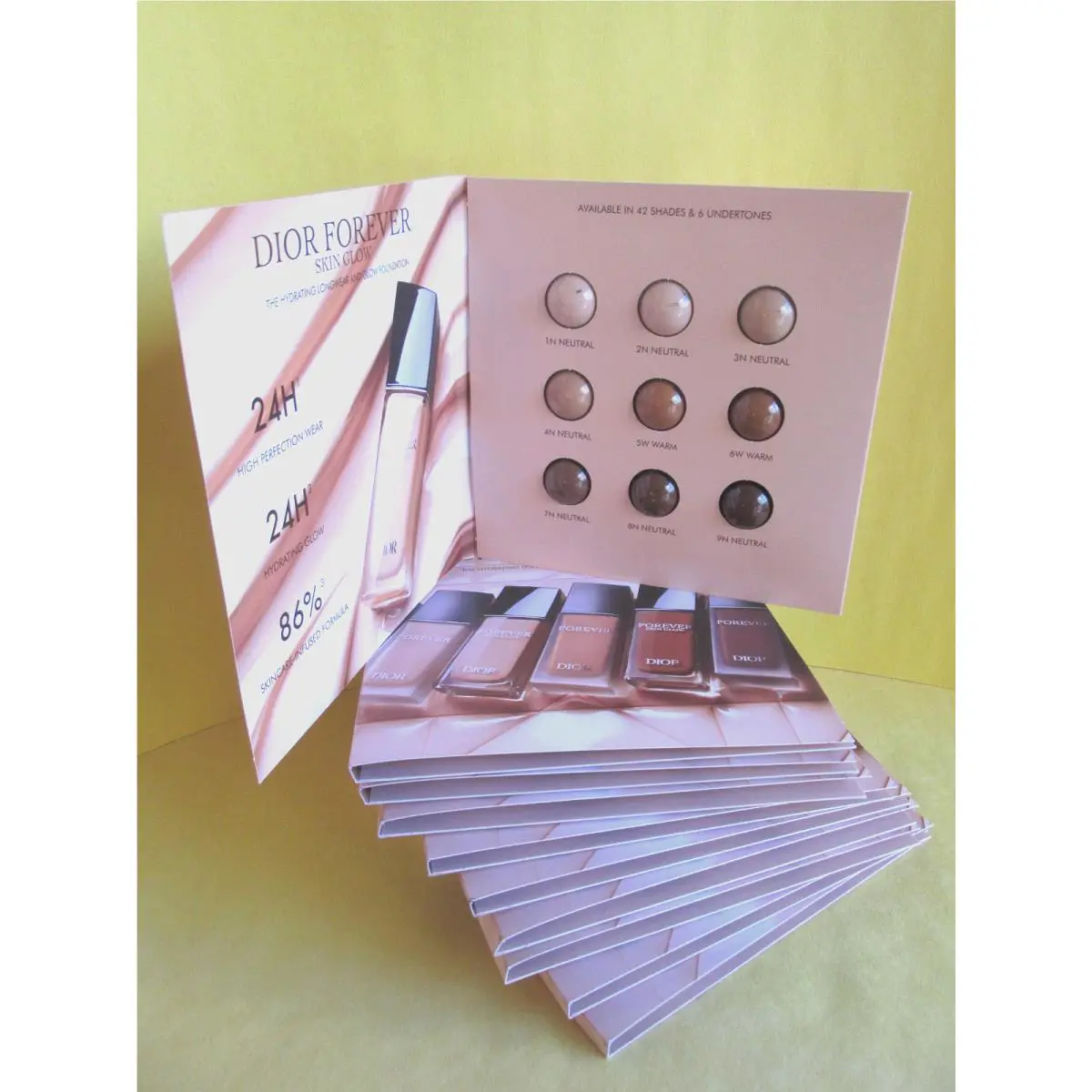 Set OF 10 Dior Forever Skin Glow Sample Packets 1N 2N 3N 4N 5W 6W 7N 8N 9N
