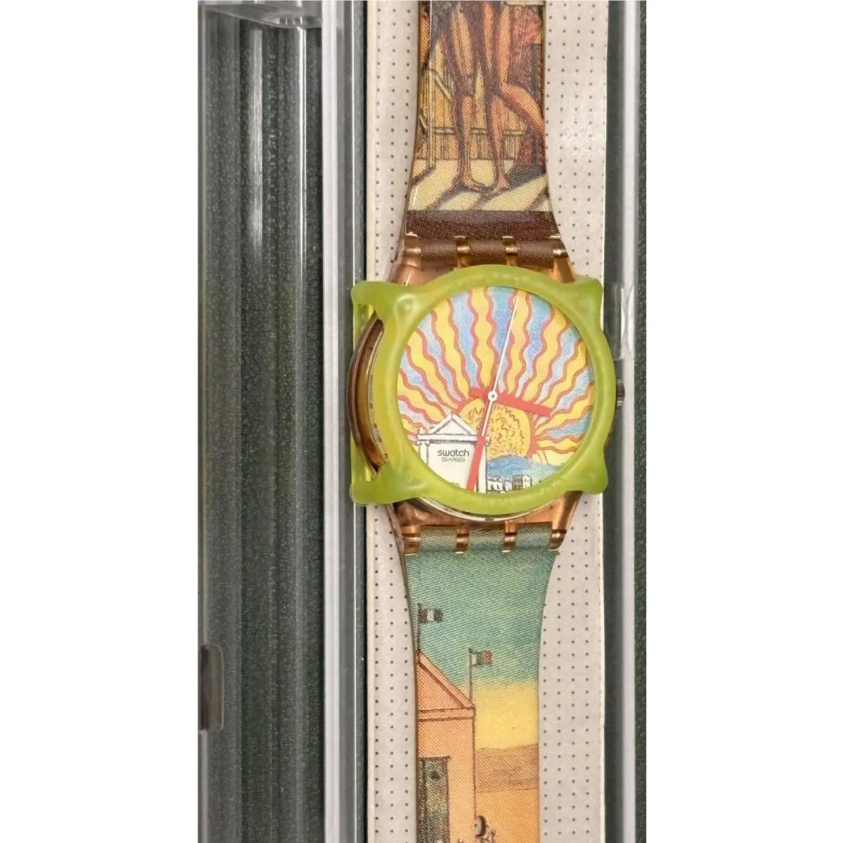 IN Box Vintage 1993 Swatch Watch IL Poeta Model GP107 w Green Guard