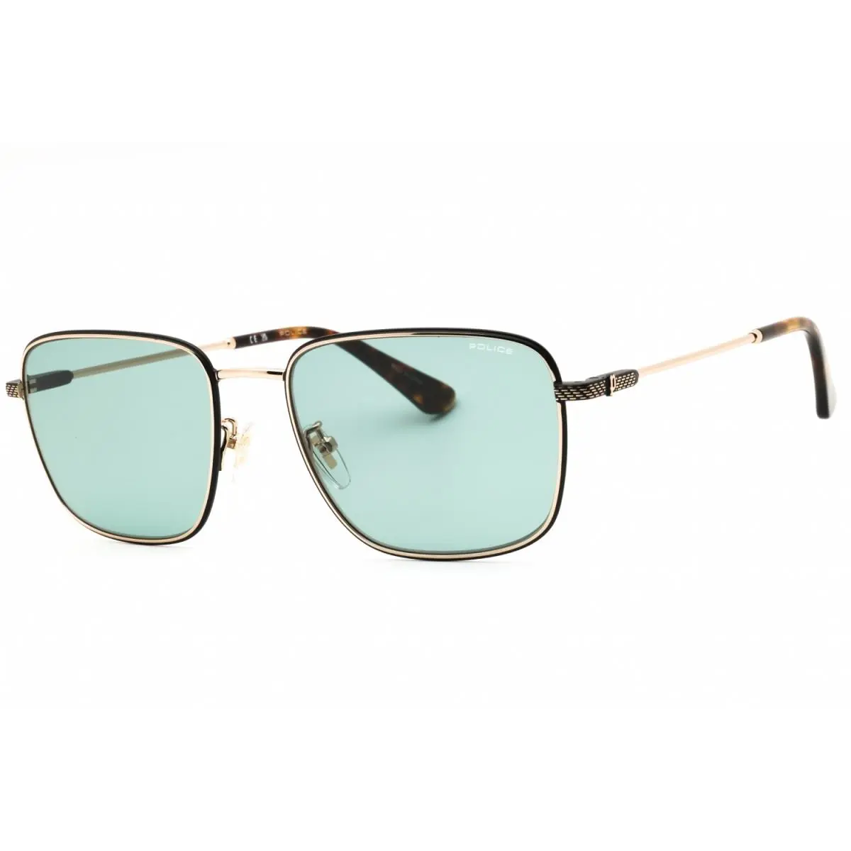 Police SPLP26 0300 Shiny Rose Gold/green 57-19-145 Sunglasses