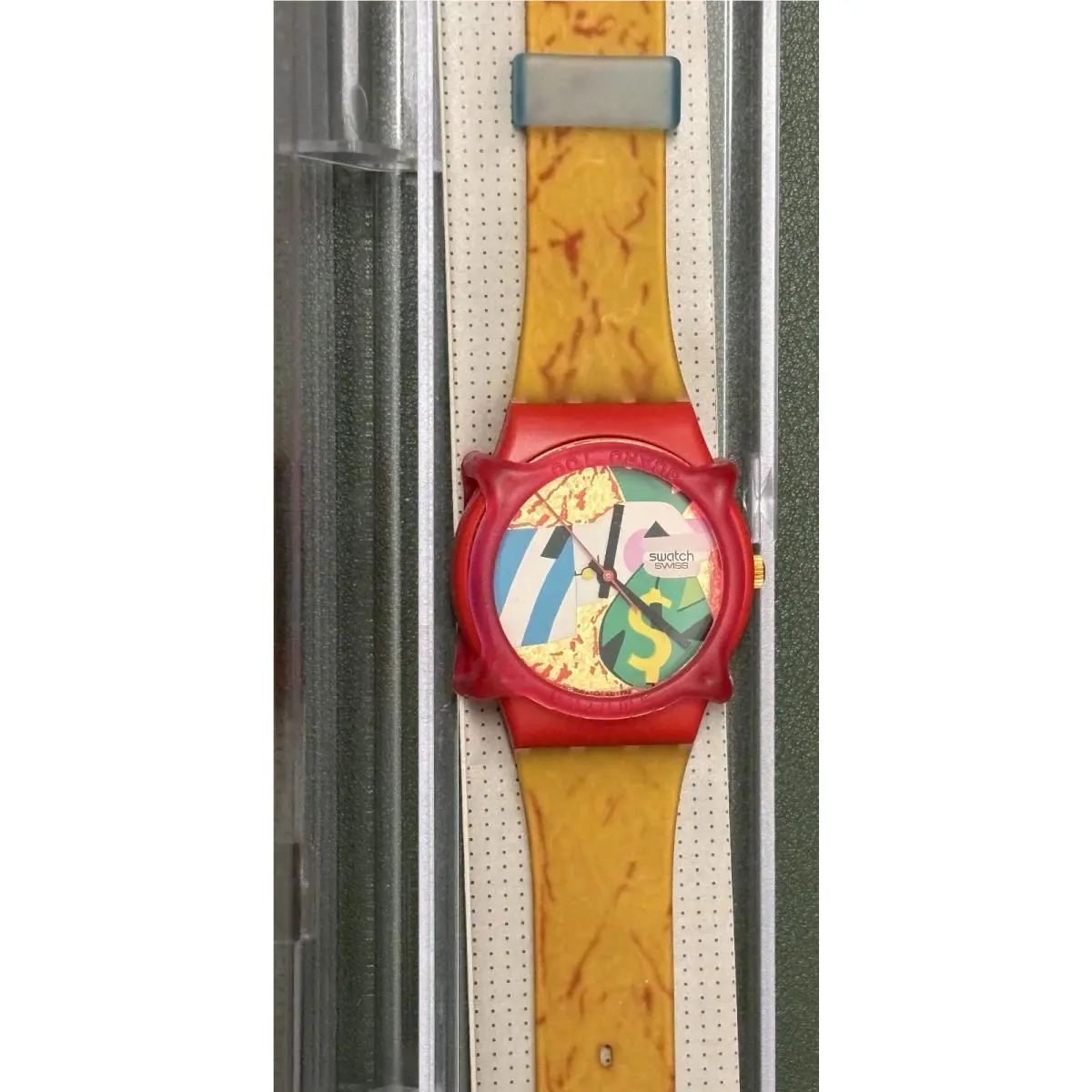 Vintage 1993 Swatch Watch Collage Dore Model GR116 with Red Guard