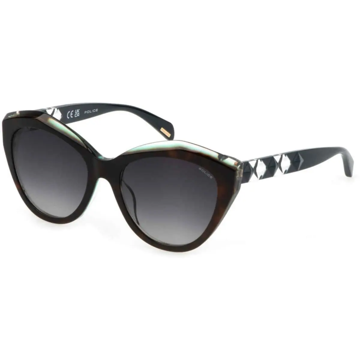 Police Spll 35 Havana Green 07nv Size 55 Sunglasses