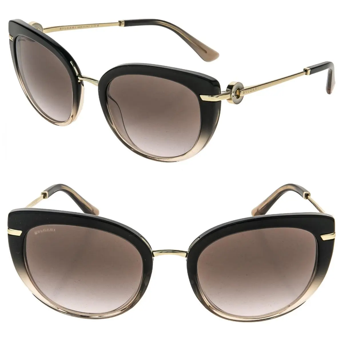 Bvlgari BV8231B Coin Black Beige Gradient Jewel Strass Logo Sunglasses 8231