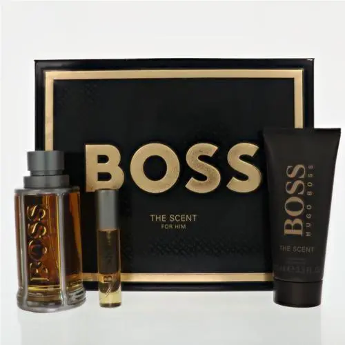 Boss The Scent by Hugo Boss Gift Set For Men 3 Piece Set For Men: 3.3 Oz Eau De