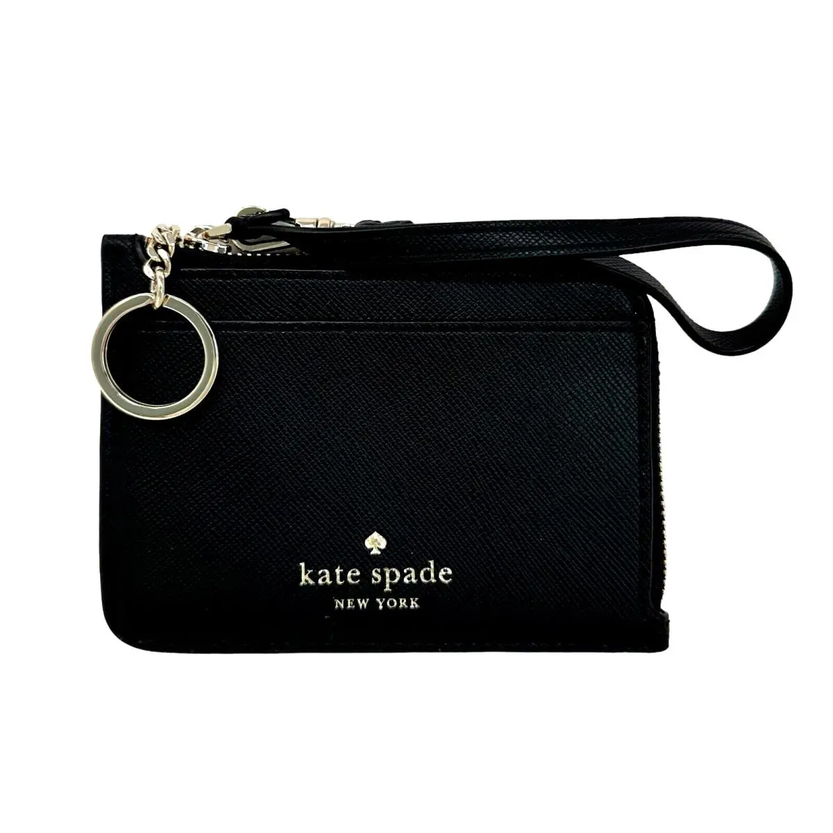Kate Spade Schuyler Card Holder Black SM Wristlet Wallet Key Ring KE701 New