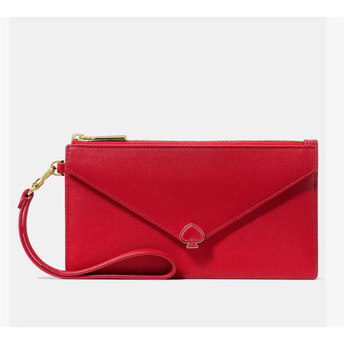 Kate Spade New York Yours Truly Envelope Leather Wristlet in Cherry Red