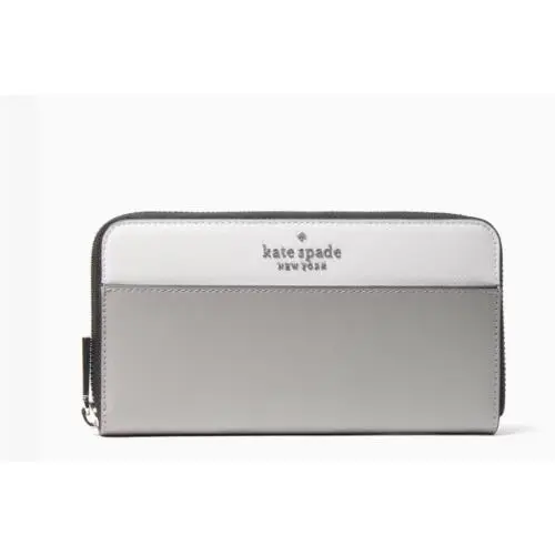 Kate Spade New York Staci Madison Large Continental Leather Wallet Grey Multi