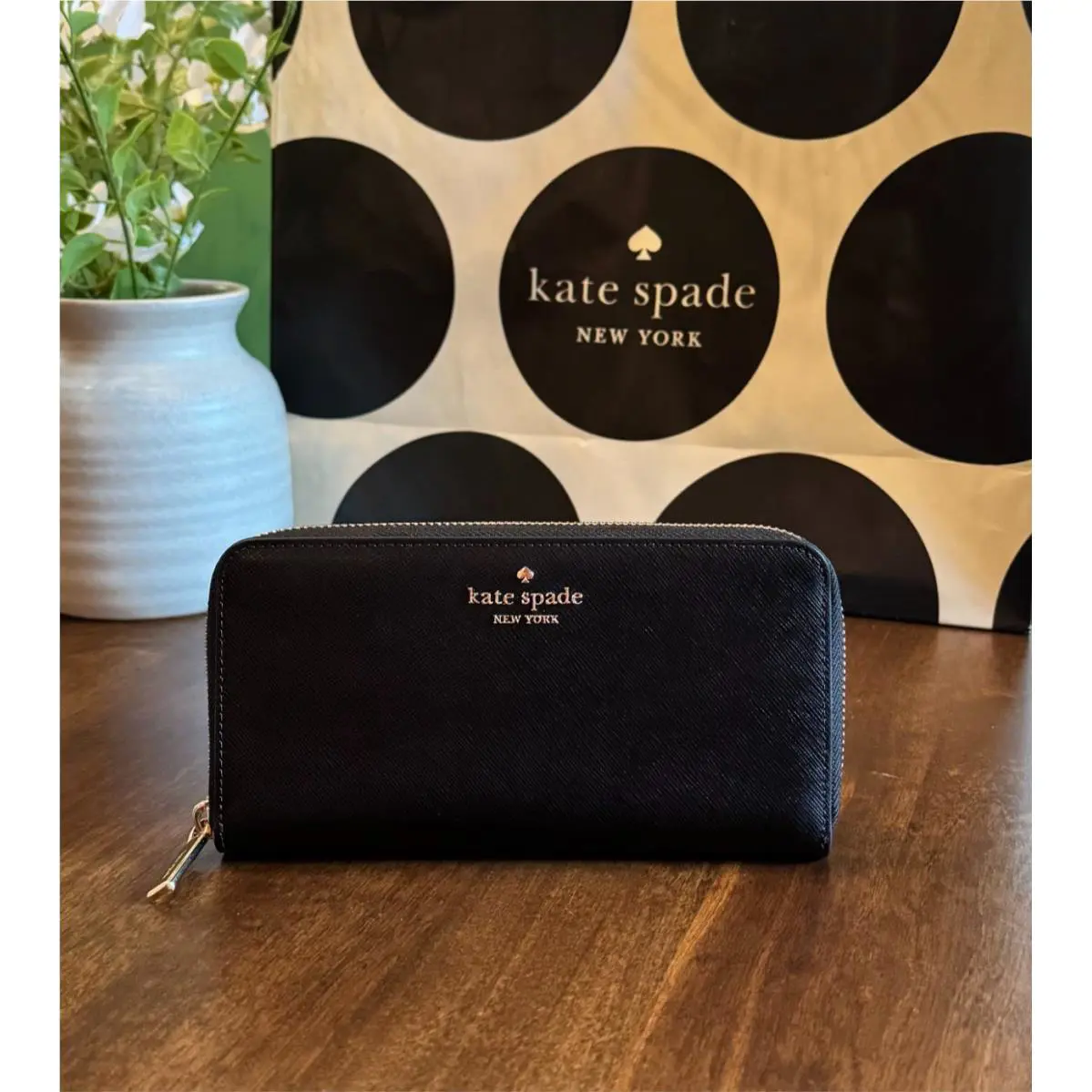 New Kate Spade Madison Large Continental Zip Around Wallet - Saffiano Leather