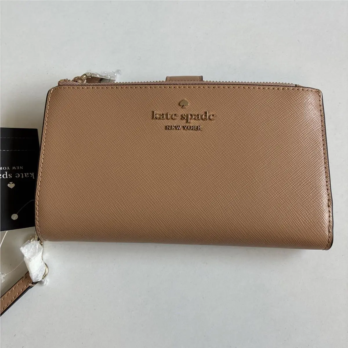 Kate Spade Wristlet WLR00633 Light Fawn Leather