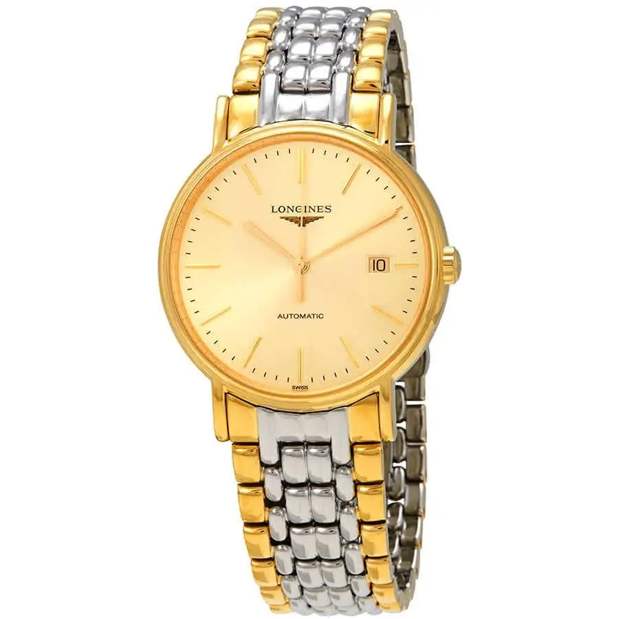 Longines Presence Champagne Dial Men`s Two Tone Watch L49212327