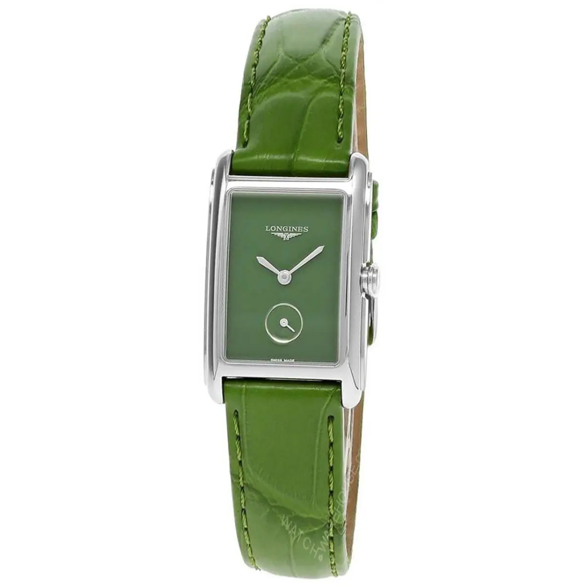 Longines Dolcevita Quartz 23mm Green Leather Women`s Watch L5.512.4.60.2