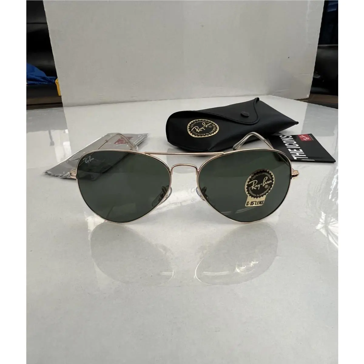 Ray-ban Sunglasses RB3025 Aviator Classic Gold Frame Green Lenses 58mm Unisex