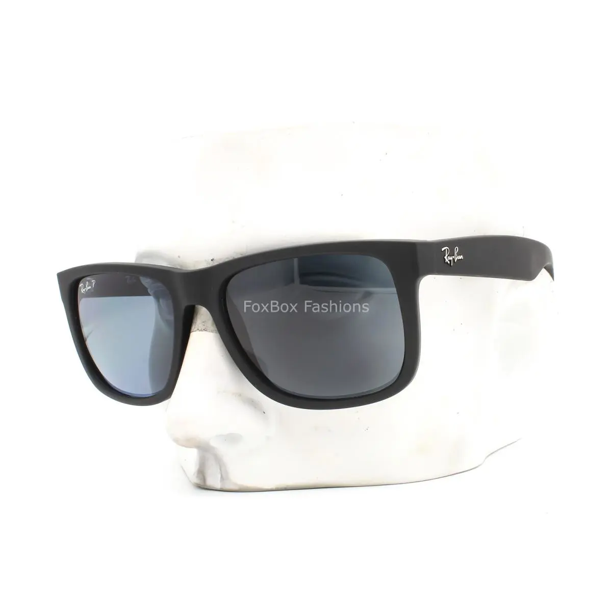 Ray-ban Justin Sunglasses RB 4165 622/2V Matte Black Polarized Blue 54mm W/case - Frame: Black, Lens: Blue, Logo: Silver