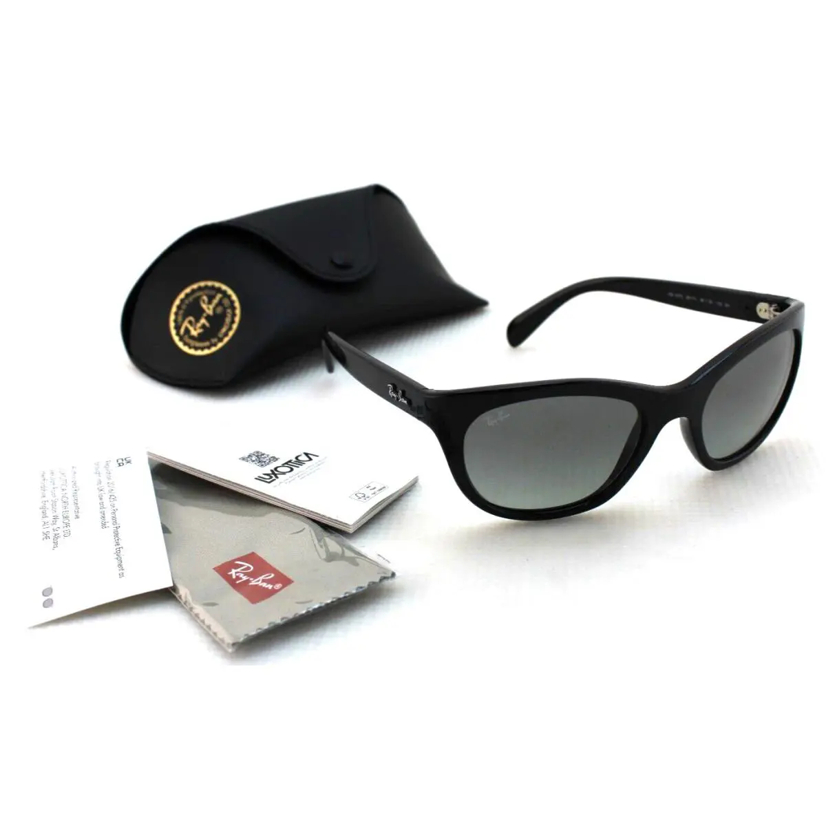 Ray Ban Butterfly Frame Black RB4216 Gradient Grey Lens Sunglasses