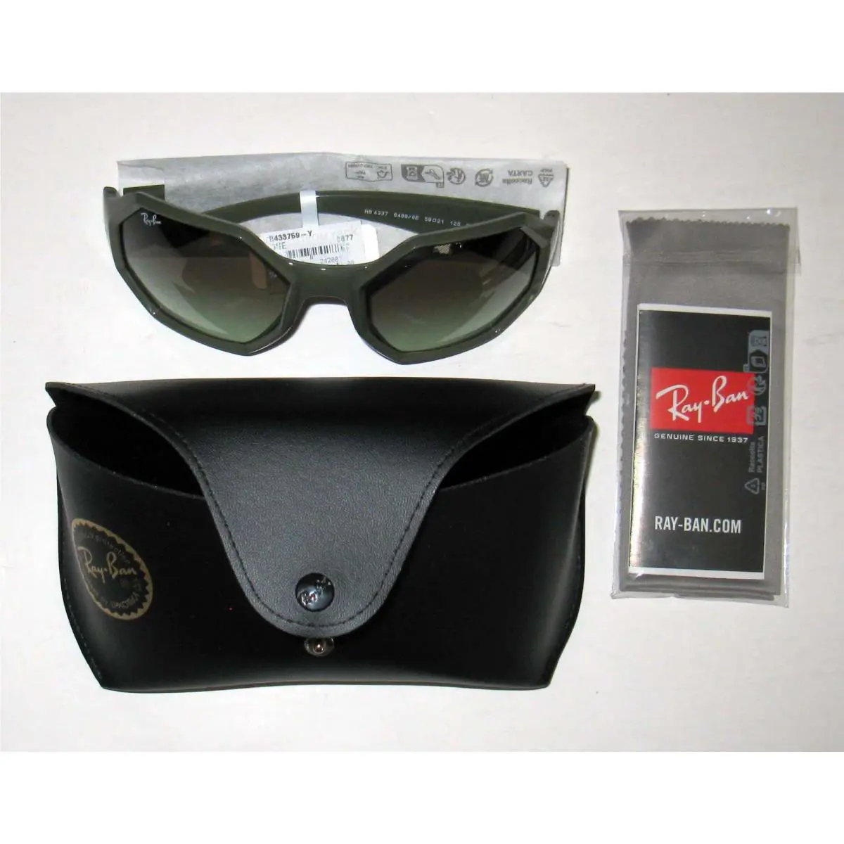 Ray-ban Green Octagon RB4337 Sunglasses 6489/8E 59mm 21 125 Mod Retro