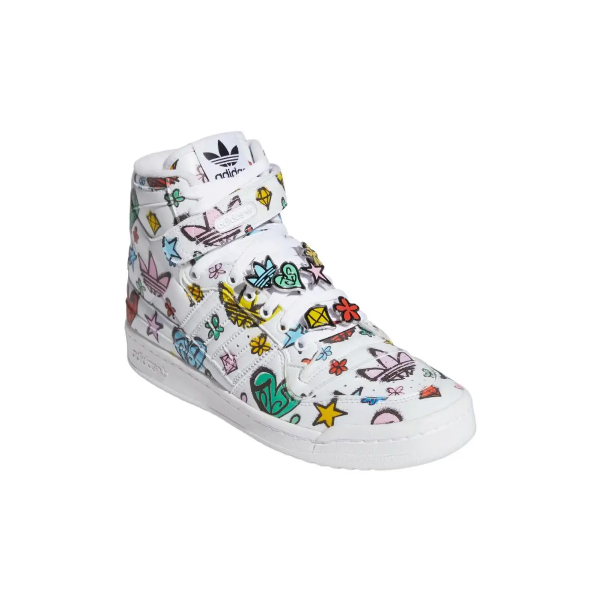 Men`s Adidas Originals White Jeremy Scott Forum 84 Hi Mono Sneakers HQ1128