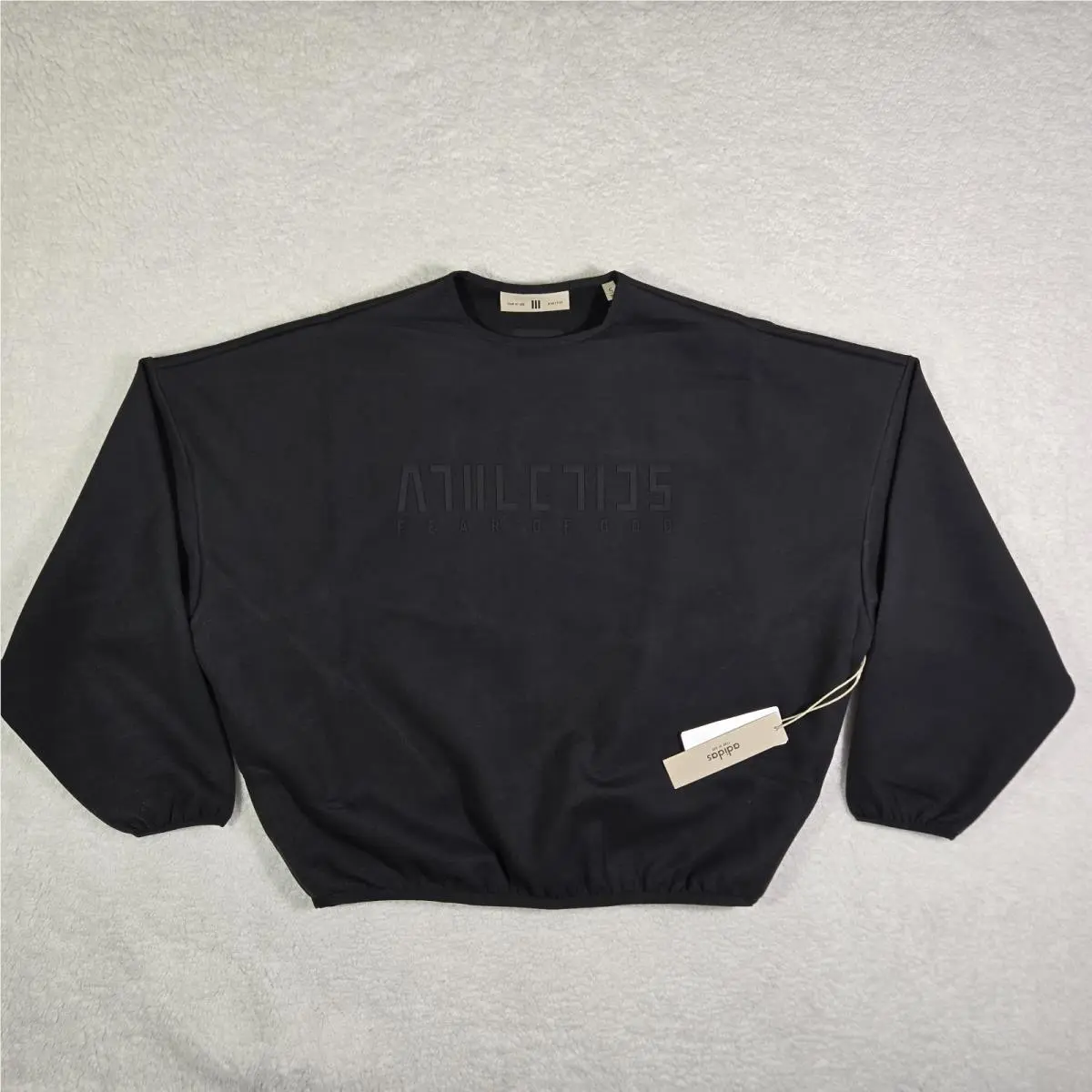 Mens Small Oversize  Fear of God Athletics Crew Sweatshirt Black KA4567 by Adidas