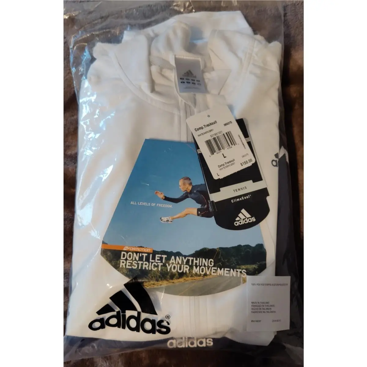 Adidas Tennis Climacool Tracksuit Mens Lg White/mercgrey RN 88387 CA 40312
