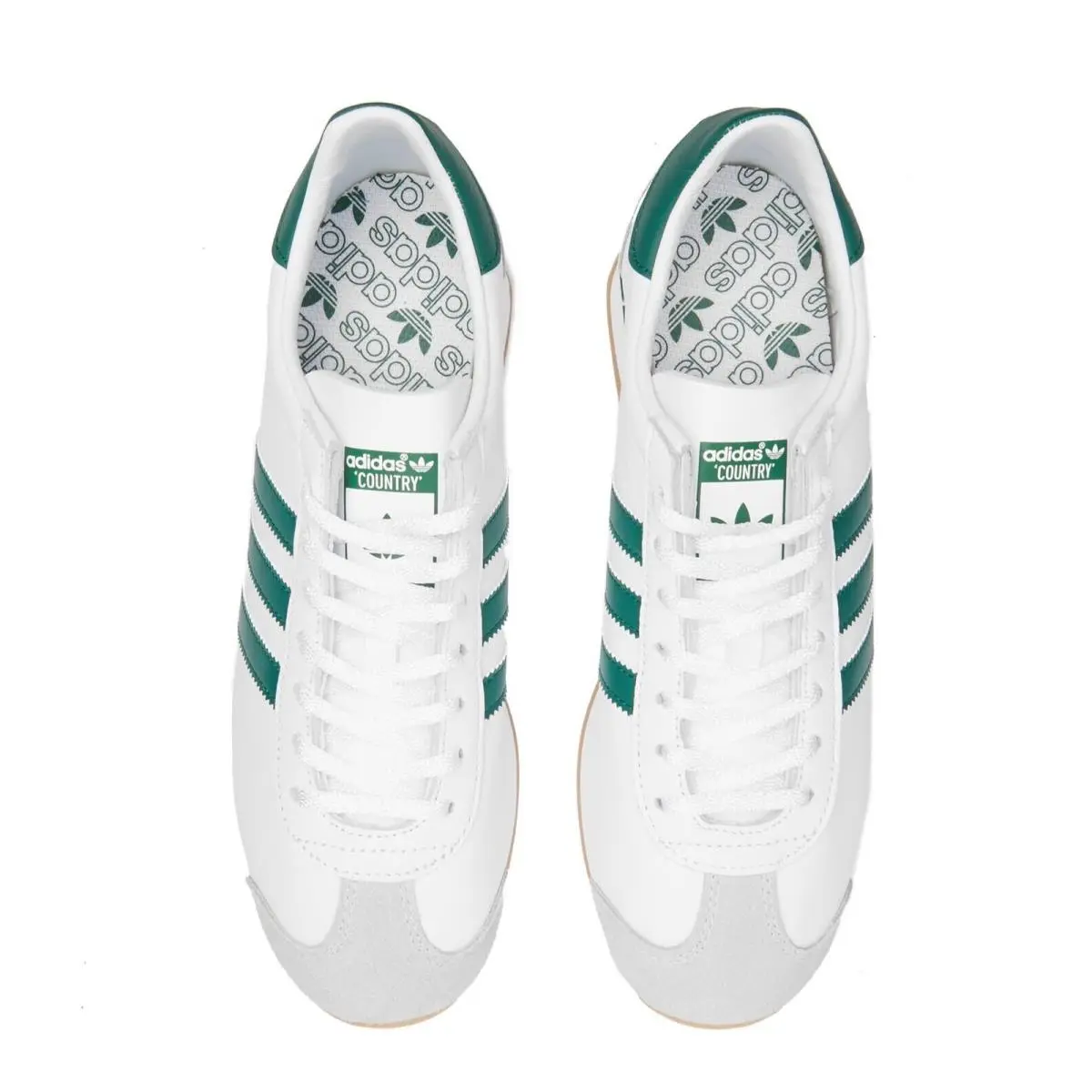 Adidas Country OG White Sneakers Green Logo Originals Retro Trainers Size 4UK