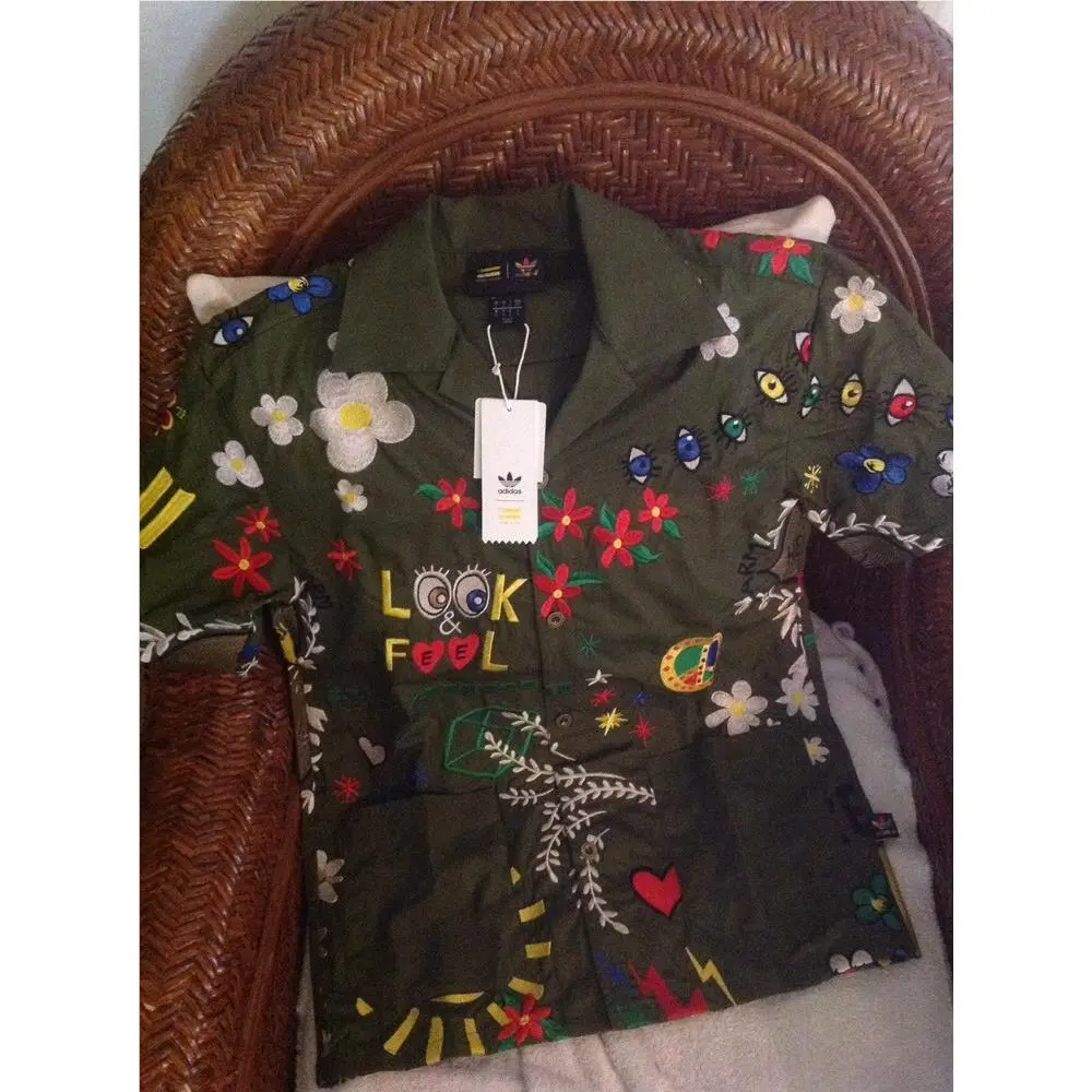 Adidas BY Pherrell Williams Embroided Shirt Size S Mens