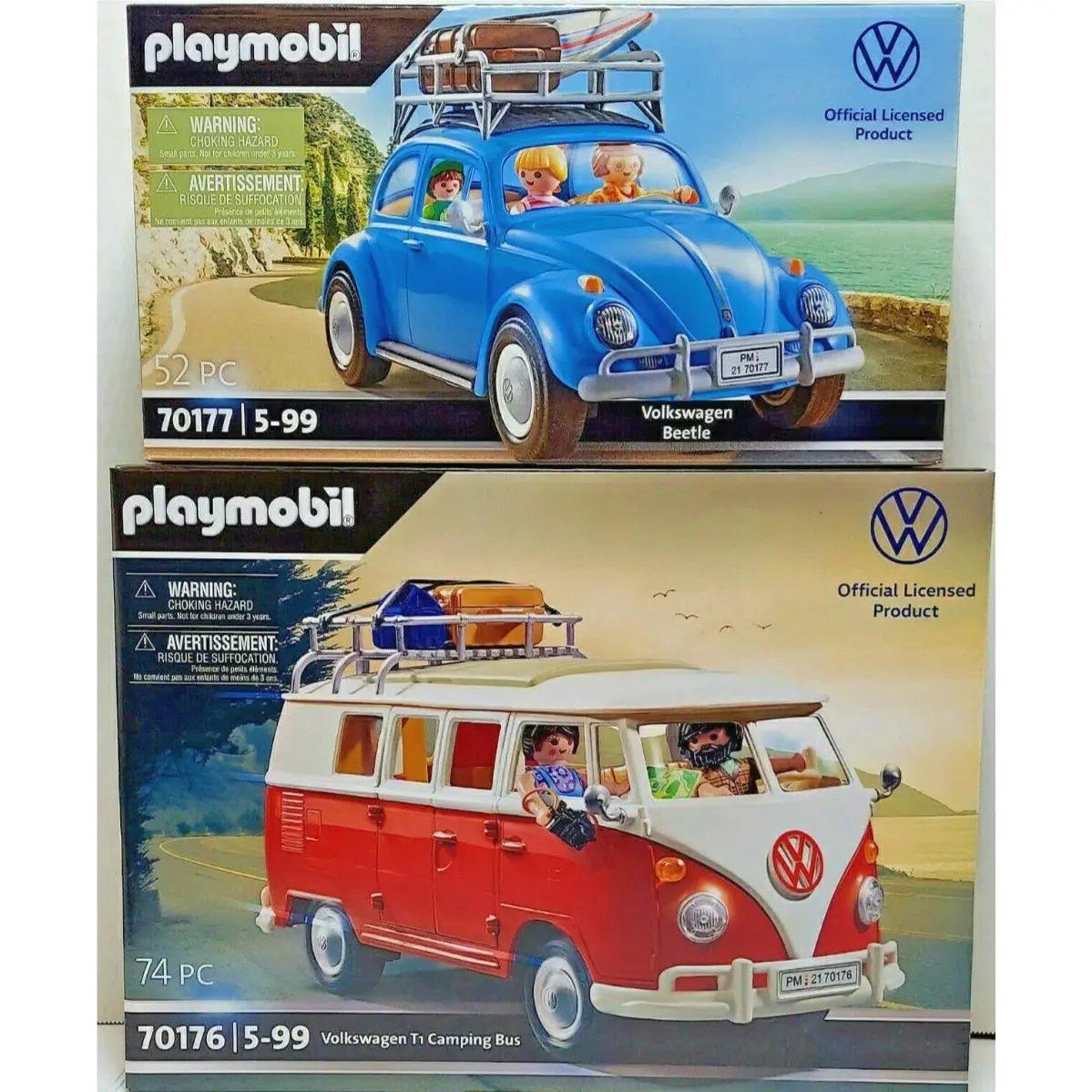 Playmobil 70177 Volkswagen Beetle 70176 T1 Camping Bus VW Official Rare