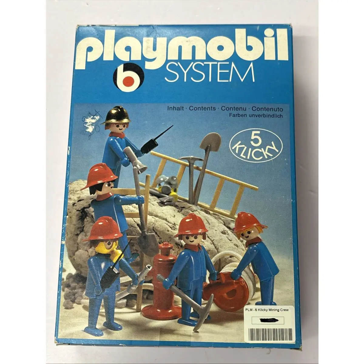 Vintage 1974 Playmobil 5 Klicky Firemen and Accessories Read Desc