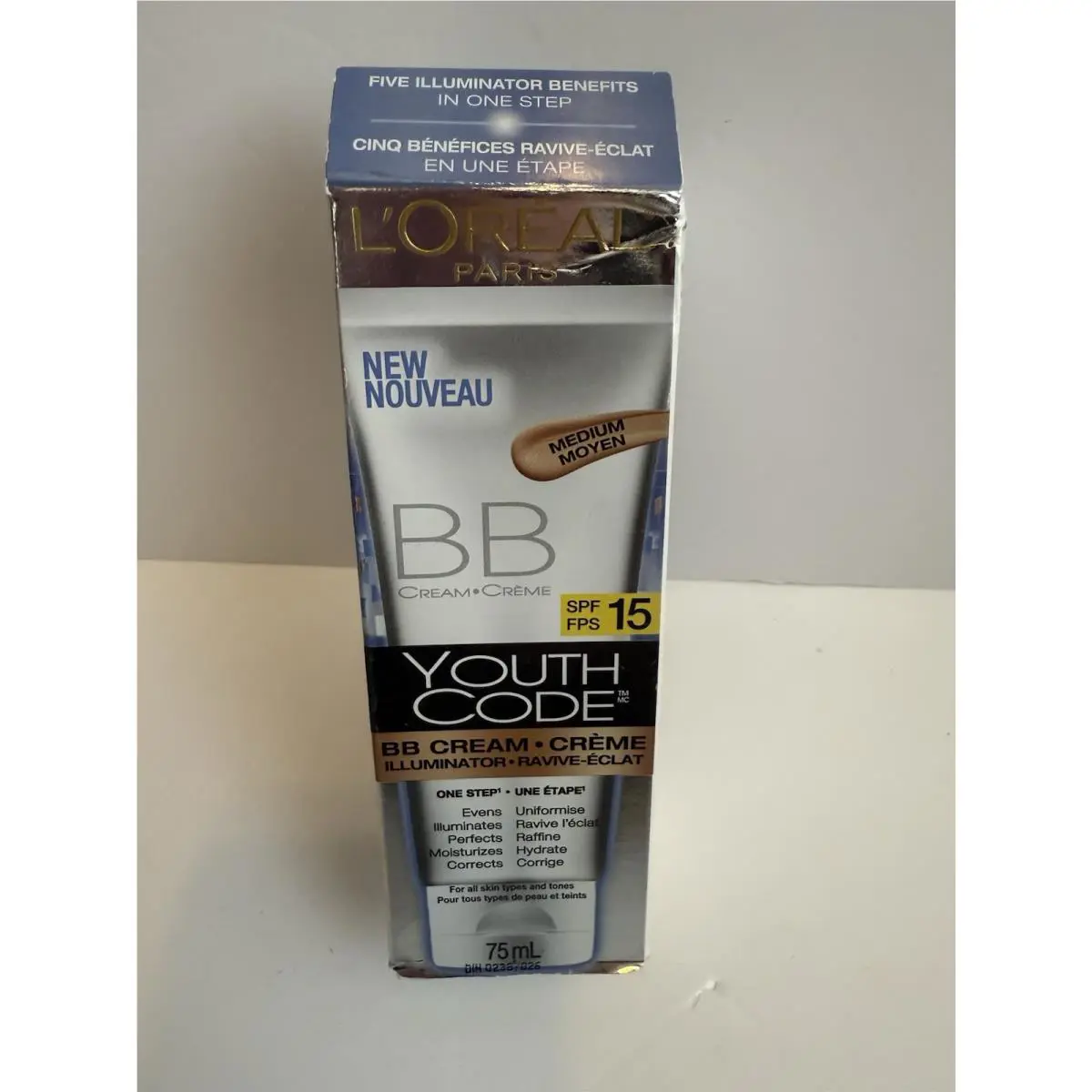 L`oreal Youth Code BB Cream Illuminator SPF15 Medium 2.5 Oz Old Stock